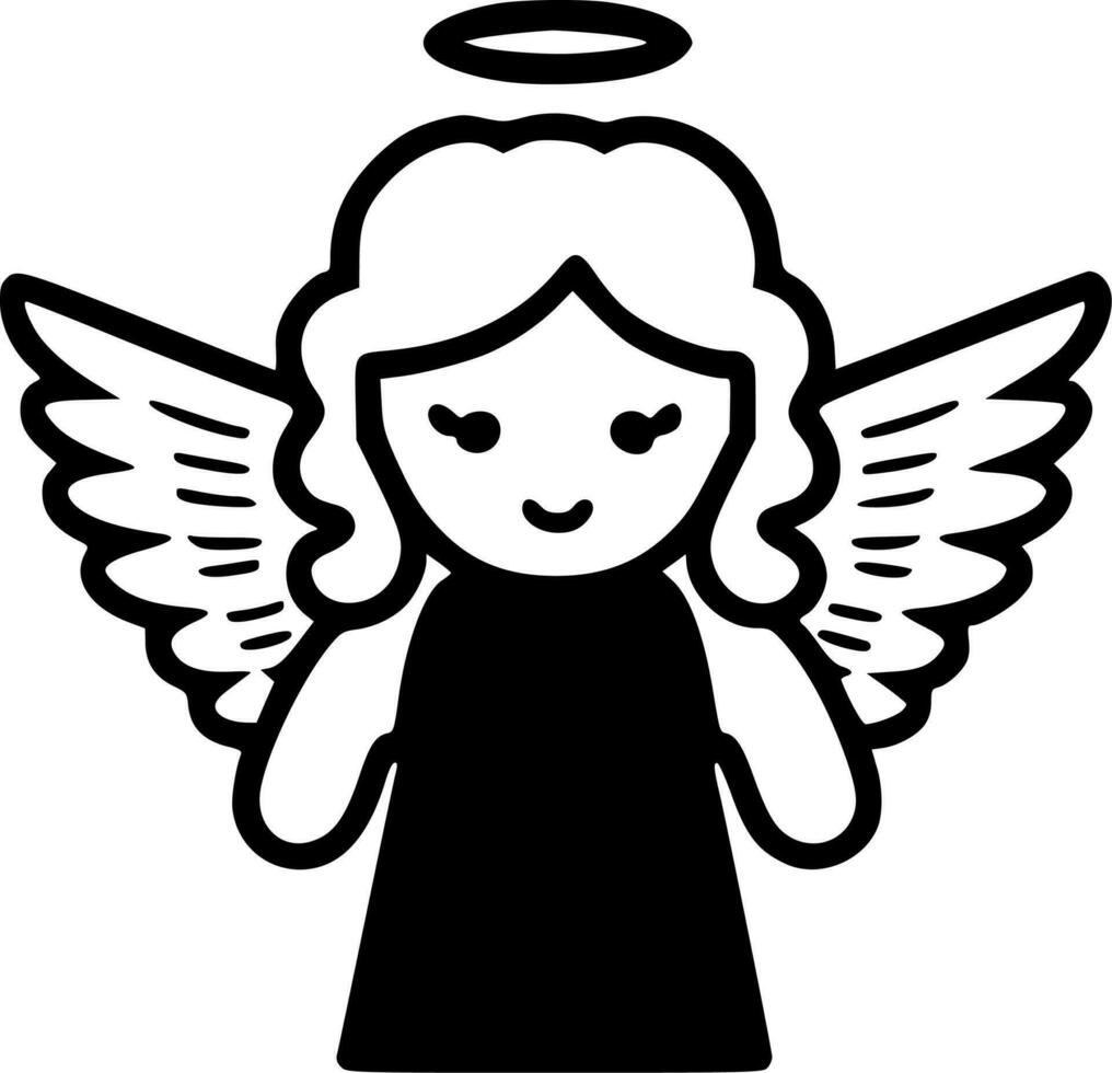 ángel, minimalista y sencillo silueta - vector ilustración