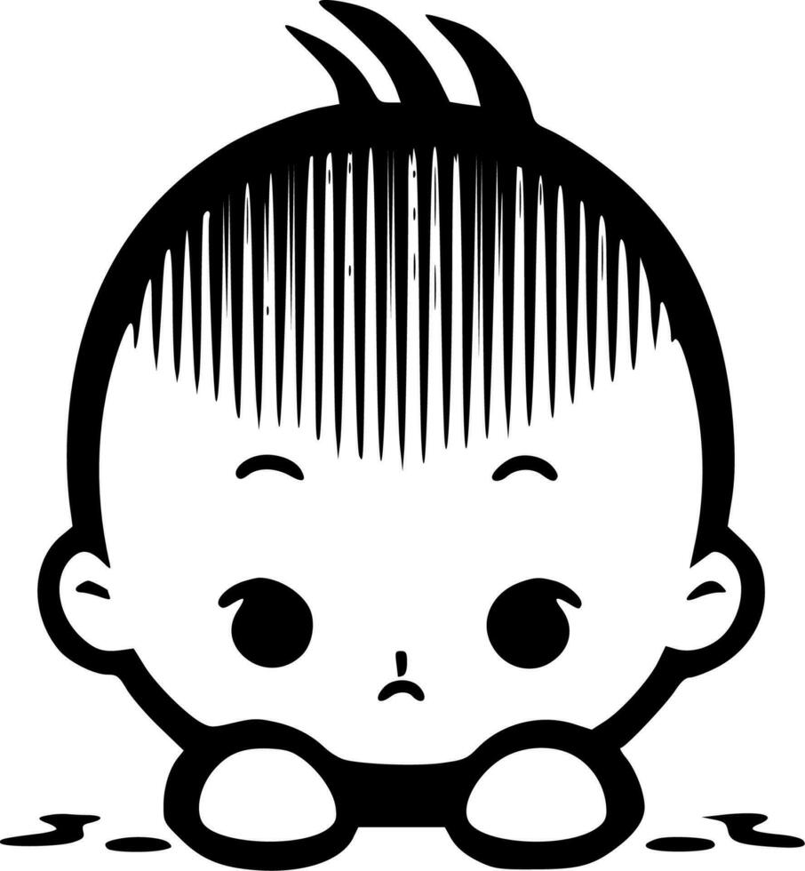 Baby, Black and White Vector illustration