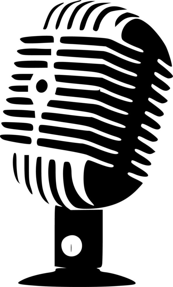 micrófono - minimalista y plano logo - vector ilustración