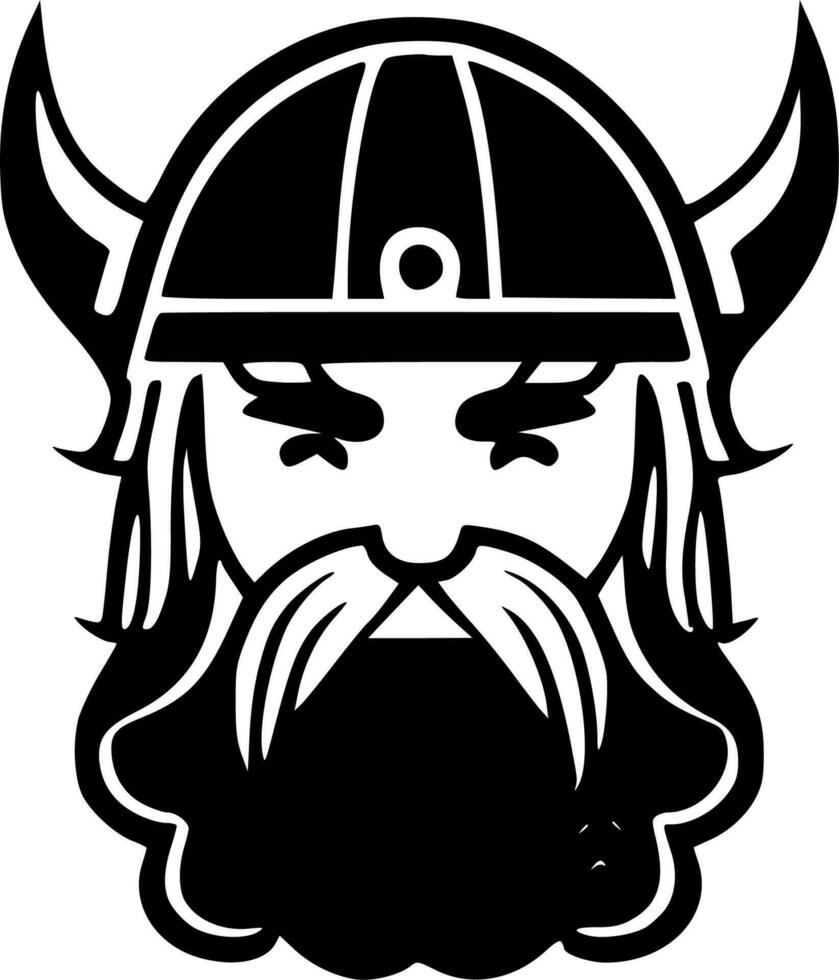 vikingo - negro y blanco aislado icono - vector ilustración