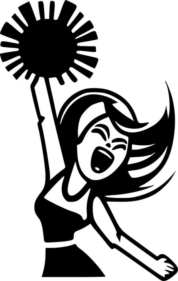 Cheer, Black and White Vector illustration