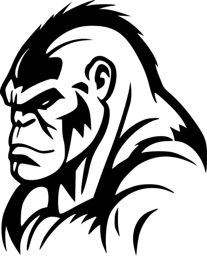 Gorilla Angry, Minimalist and Simple Silhouette - Vector illustration ...