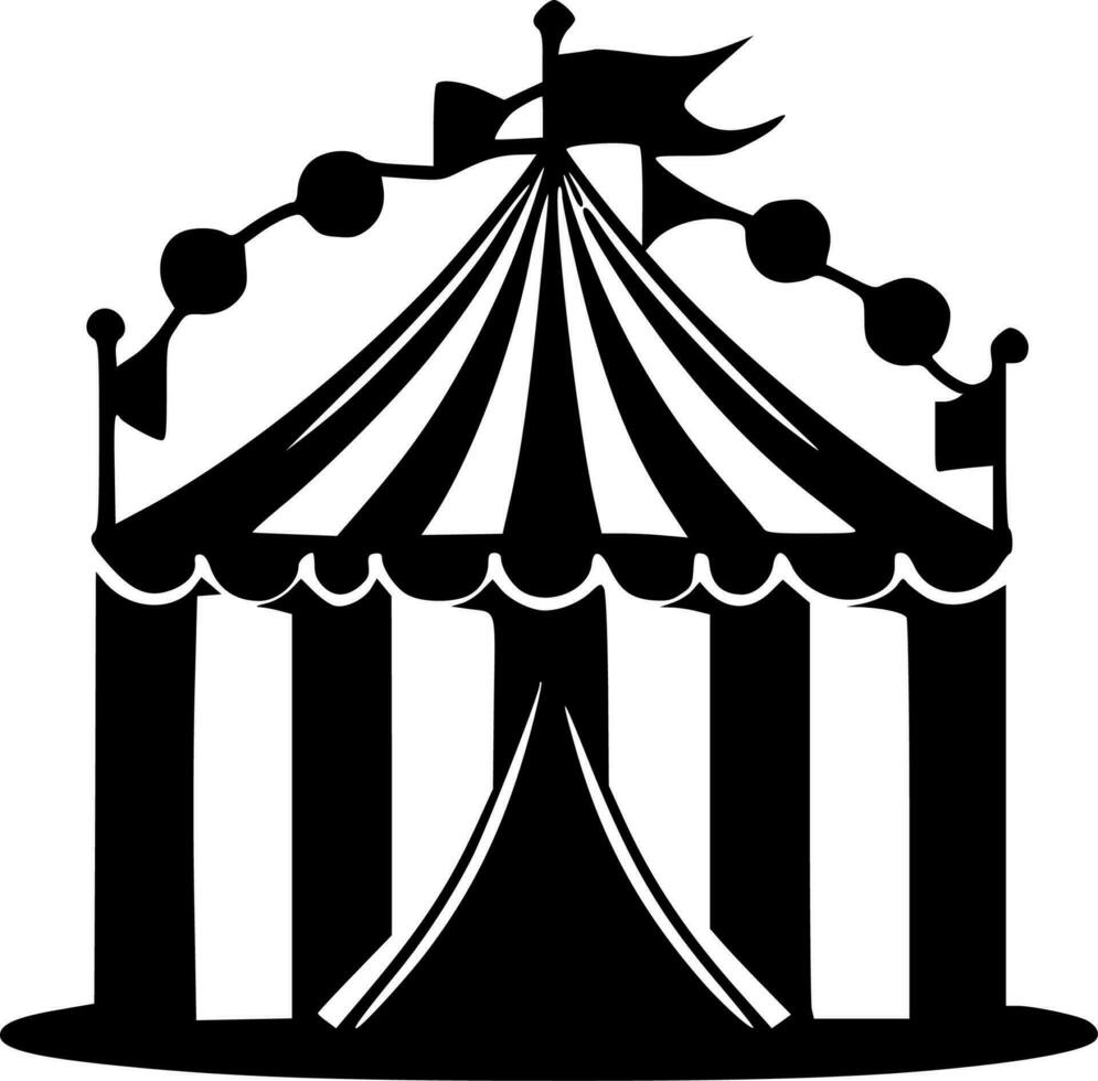 Circus, Black and White Vector illustration