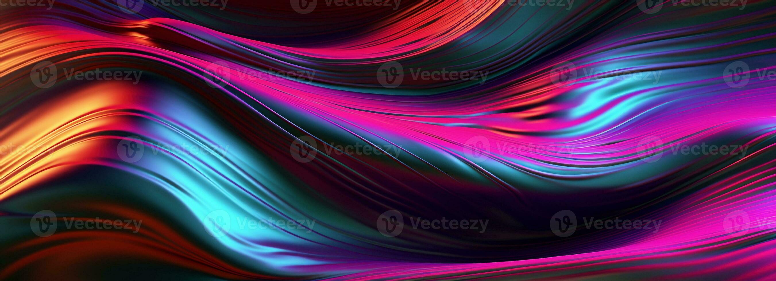 3d render  abstract background. Wavy metallic texture banner, Ultraviolet wallpaper, fluid ripples, liquid metal surface, esoteric aura spectrum in bright photo