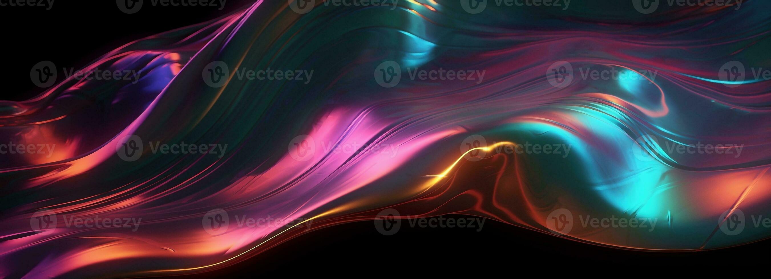 3d render  abstract background. Wavy metallic texture banner, Ultraviolet wallpaper, fluid ripples, liquid metal surface, esoteric aura spectrum in bright photo