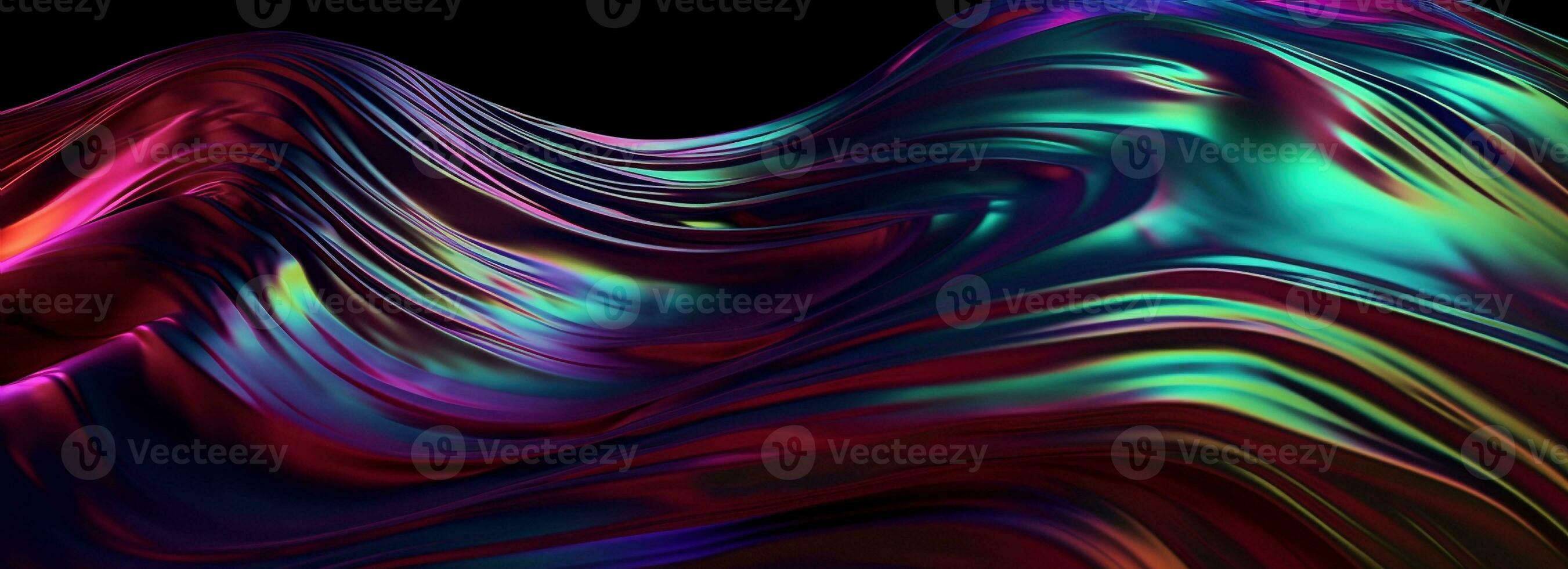 3d render  abstract background. Wavy metallic texture banner, Ultraviolet wallpaper, fluid ripples, liquid metal surface, esoteric aura spectrum in bright photo