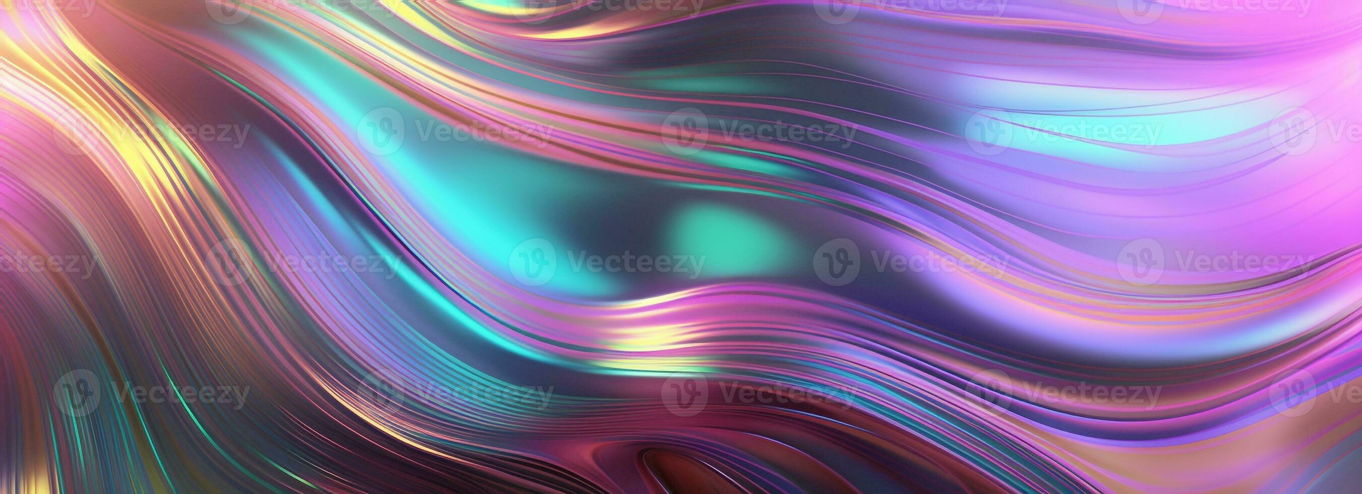 3d render  abstract background. Wavy metallic texture banner, Ultraviolet wallpaper, fluid ripples, liquid metal surface, esoteric aura spectrum in bright photo