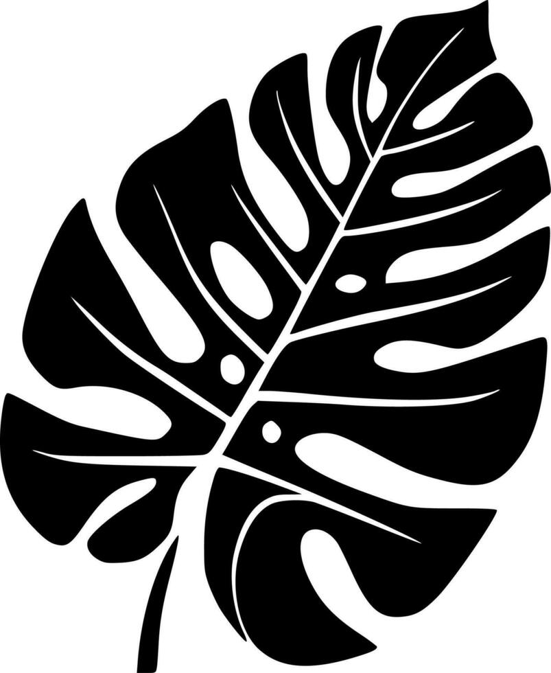 Monstera - Black and White Isolated Icon - Vector illustration