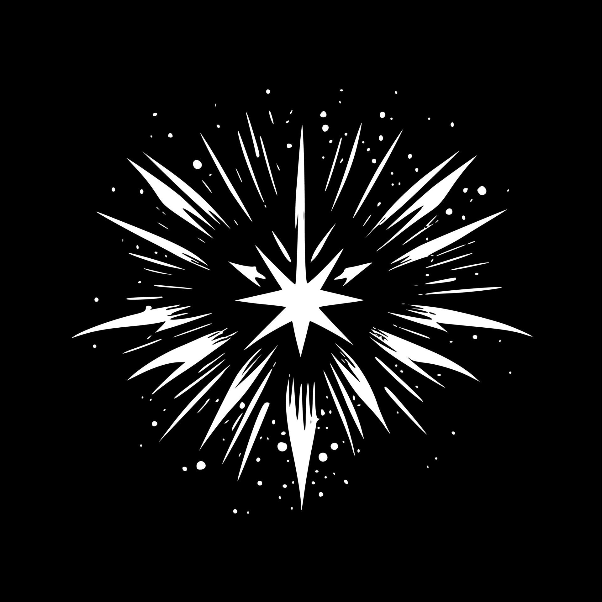 Sparkle - Black and White Isolated Icon - Vector illustration 23854824