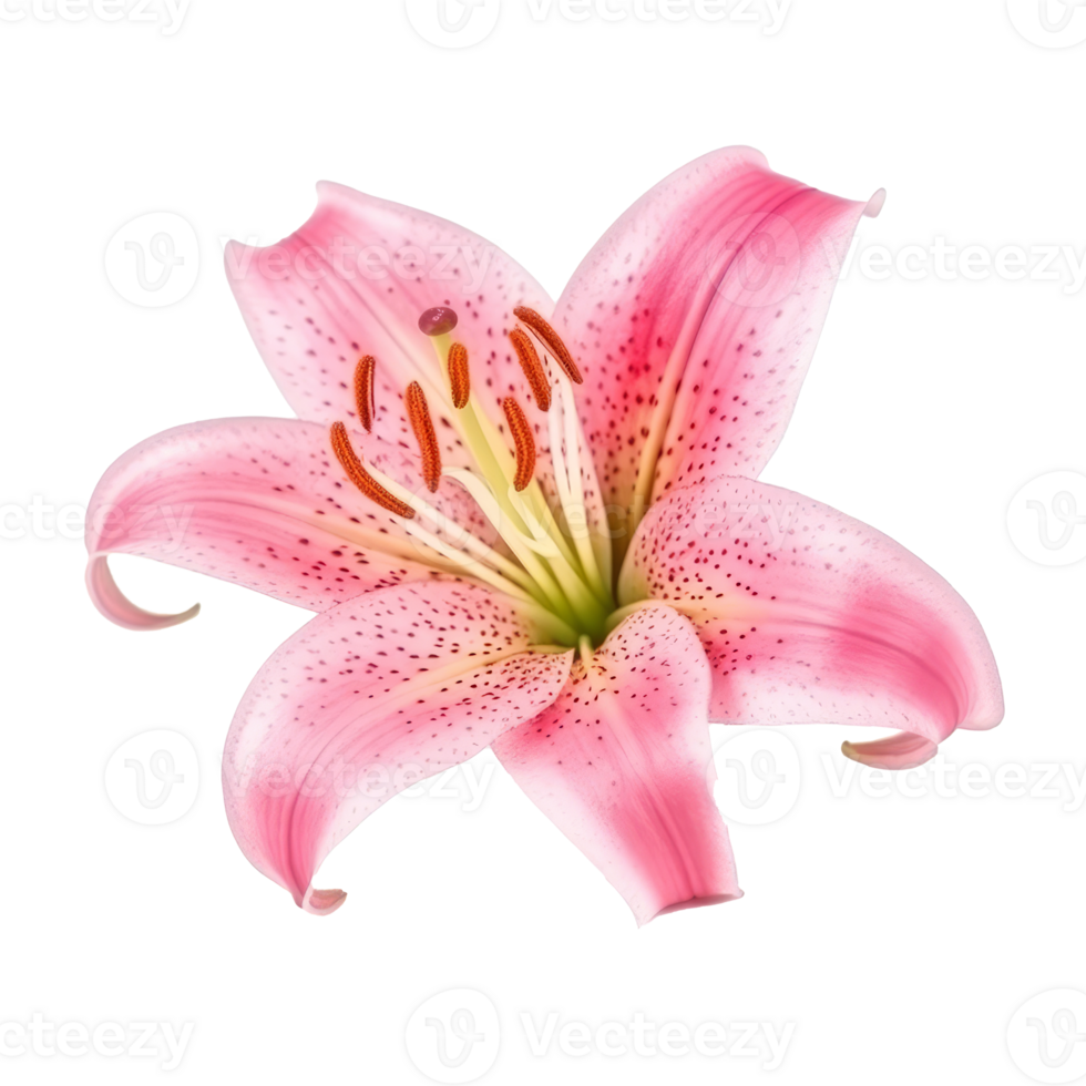 rosa lilly fiore isolato. ai generativo png