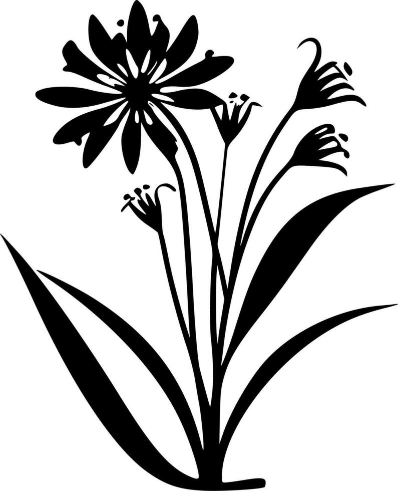Birth Flower, Black and White Vector illustration