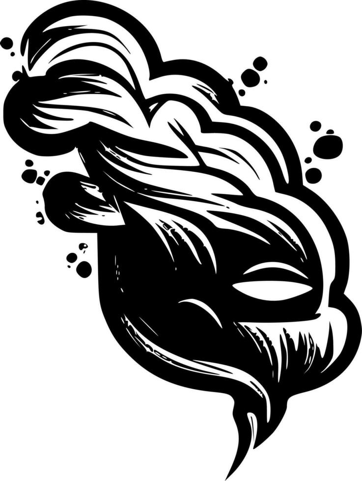 Smoke - Black and White Isolated Icon - Vector illustration
