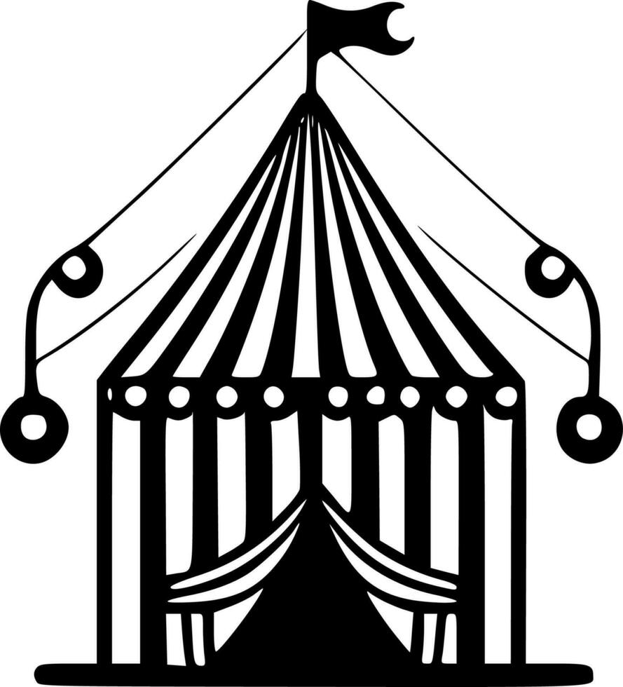 Circus, Black and White Vector illustration