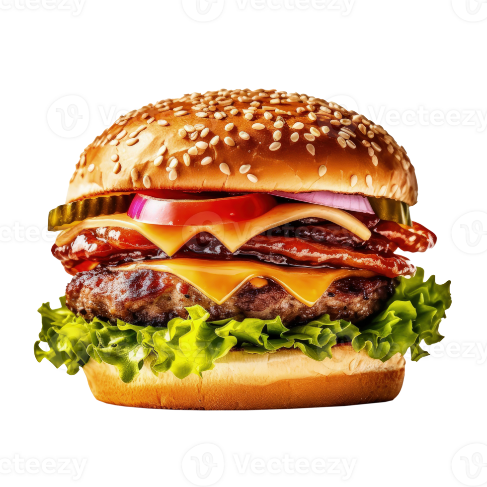 Beef burger isolated. Illustration png