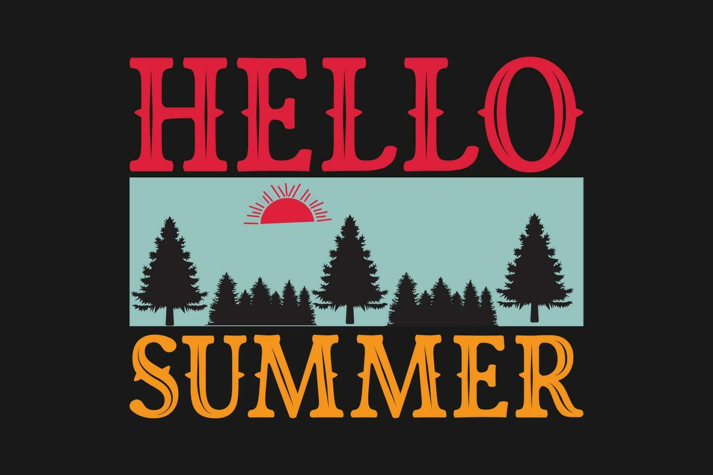 hello summer t- shirt vector