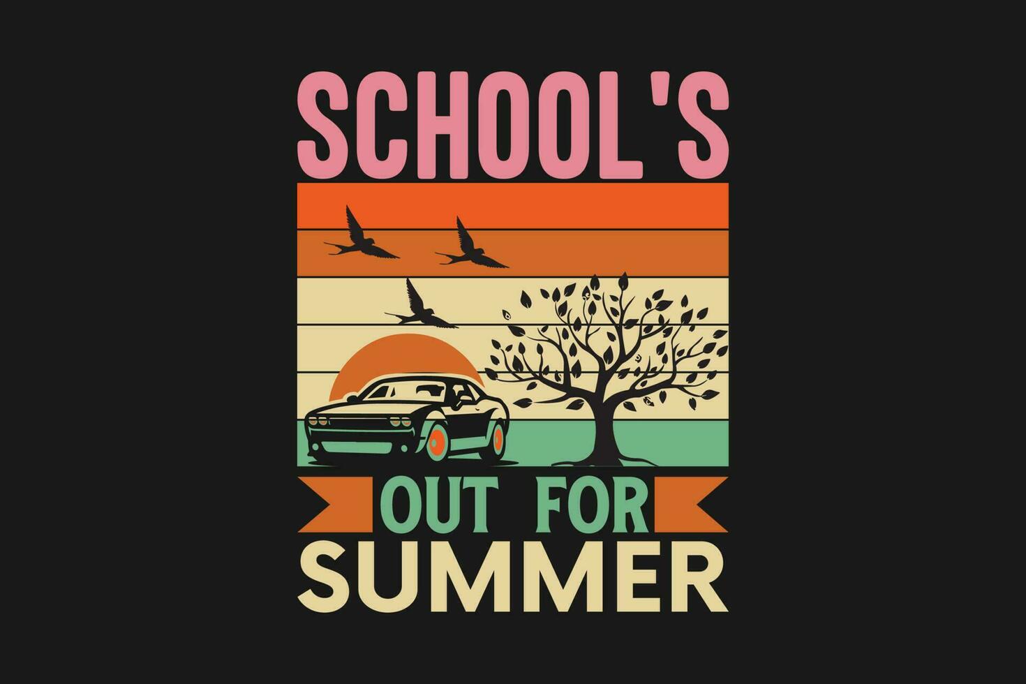 school's out for summer vector