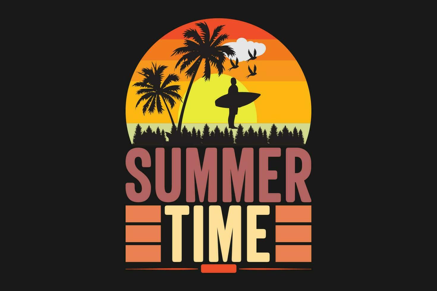 summer time t -shirt vector