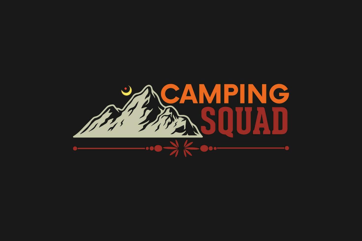 camping squad t- shirt vector
