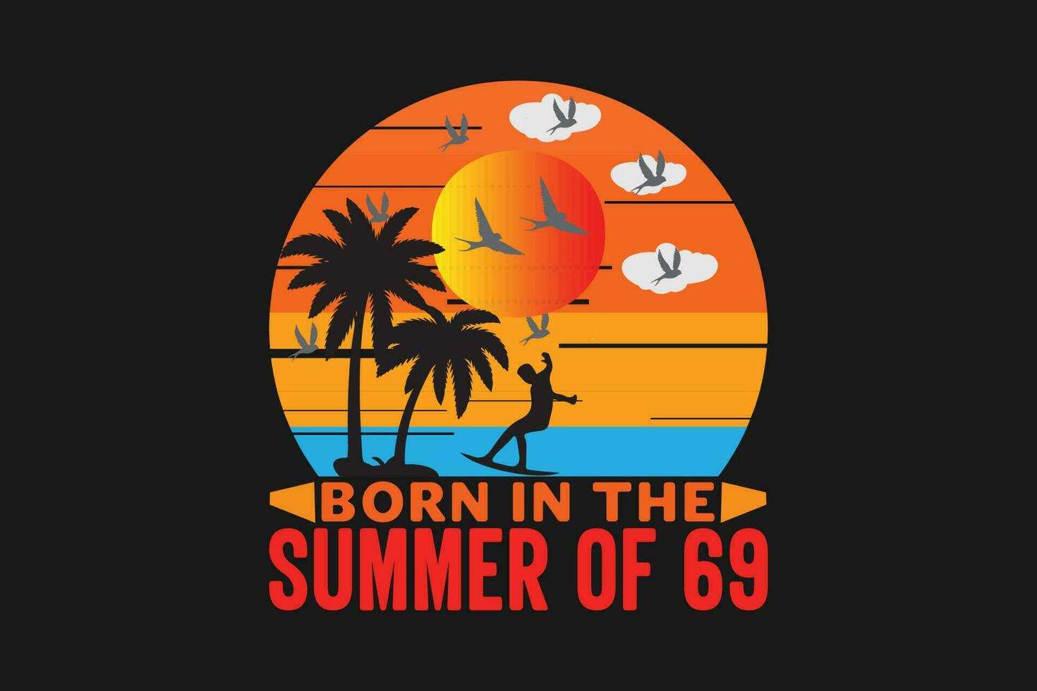 born in the summer of 69 vector