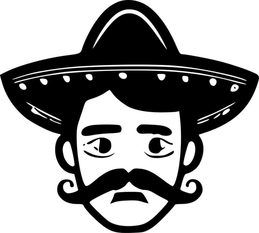 Mexican, Black and White Vector illustration