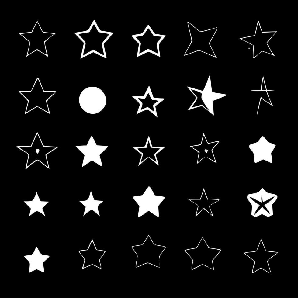 Stars, Minimalist and Simple Silhouette - Vector illustration