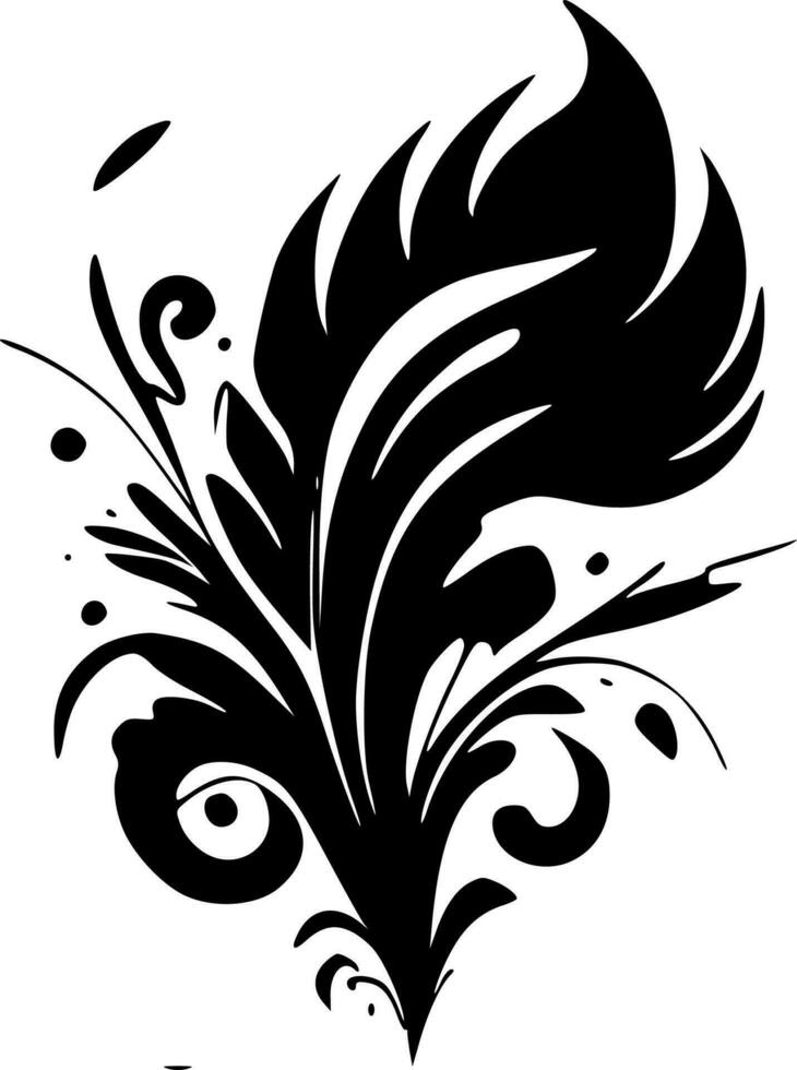 Flourish - Black and White Isolated Icon - Vector illustration