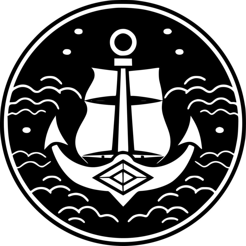 Nautical - Minimalist and Flat Logo - Vector illustration