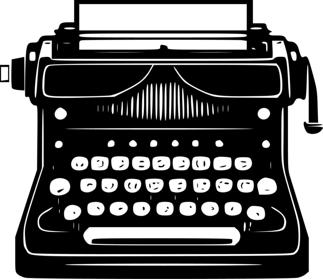 Typewriter, Minimalist and Simple Silhouette - Vector illustration