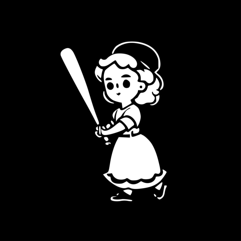 béisbol mamá, minimalista y sencillo silueta - vector ilustración