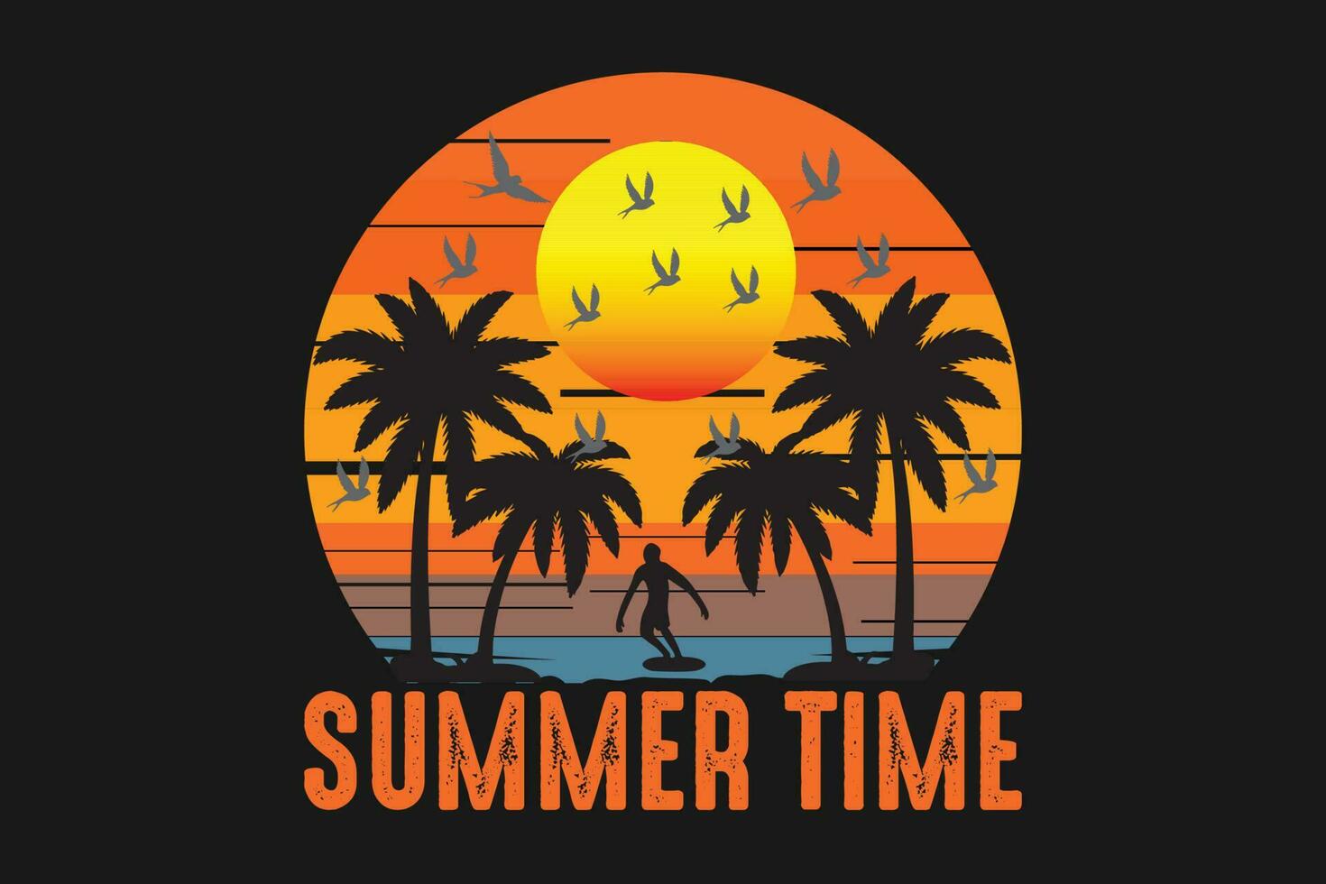 summer time t-shirt vector