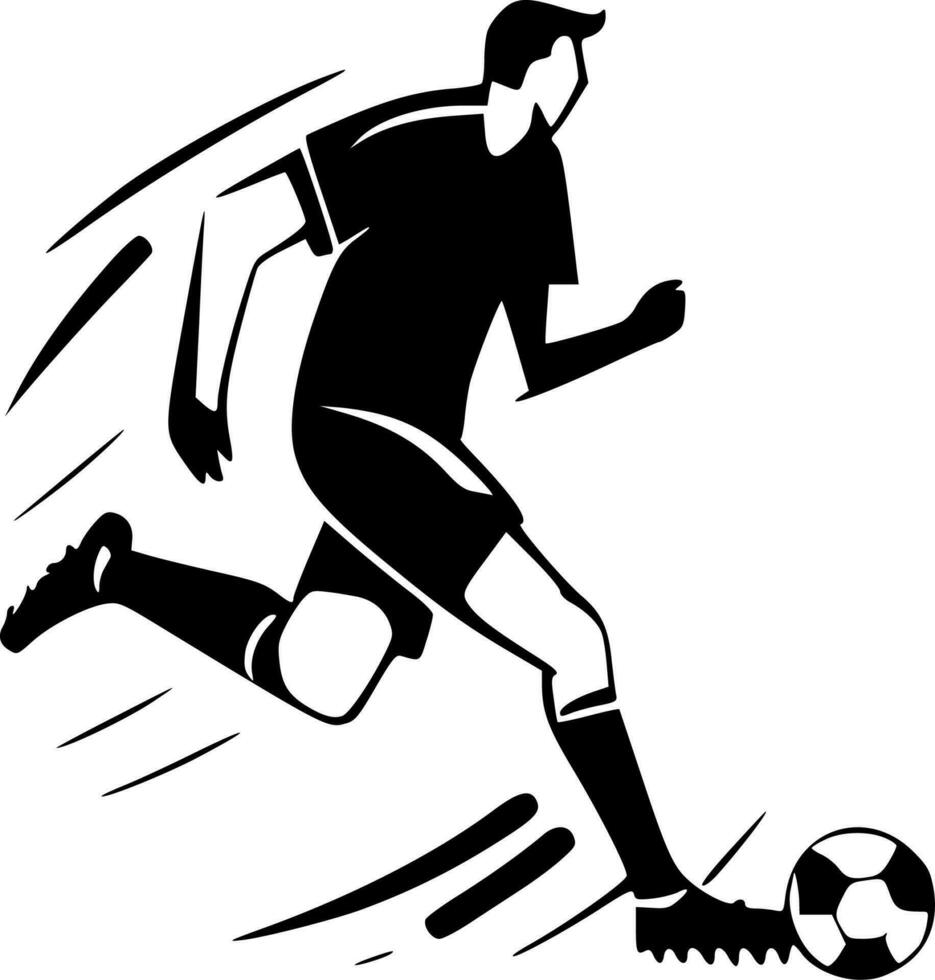 Soccer - Black and White Isolated Icon - Vector illustration