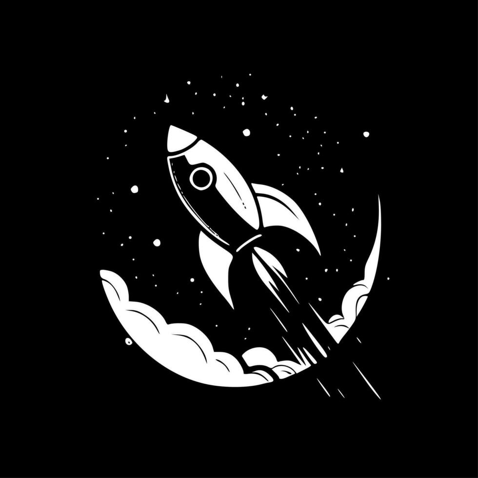 Space, Black and White Vector illustration