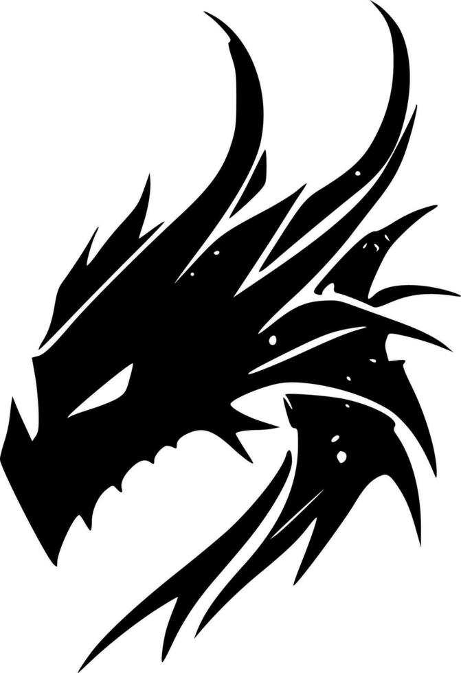 Dragons, Minimalist and Simple Silhouette - Vector illustration