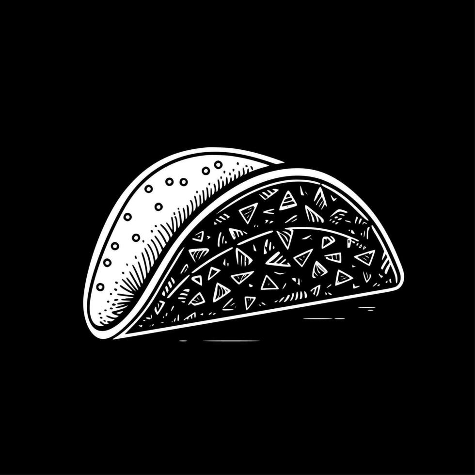 Taco, Minimalist and Simple Silhouette - Vector illustration