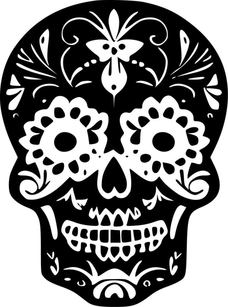 Sugar Skull, Minimalist and Simple Silhouette - Vector illustration
