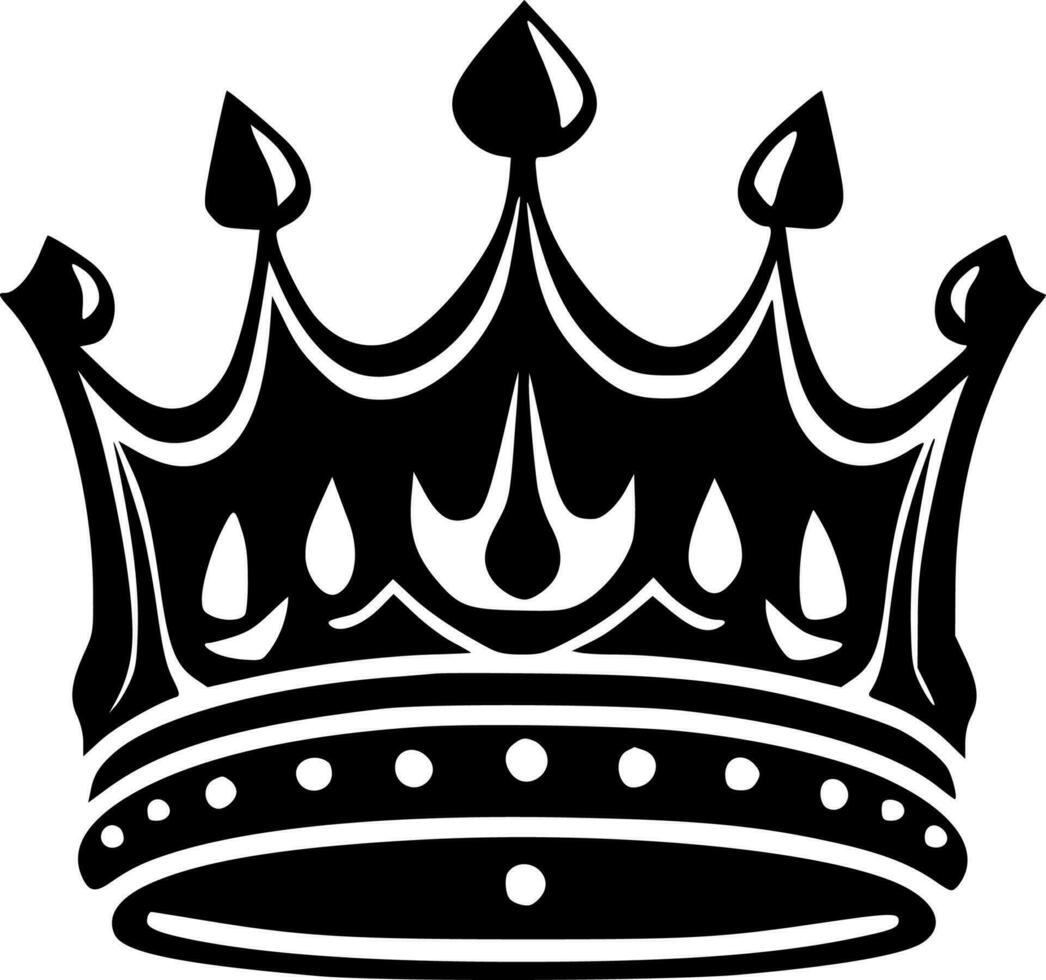 corona - negro y blanco aislado icono - vector ilustración