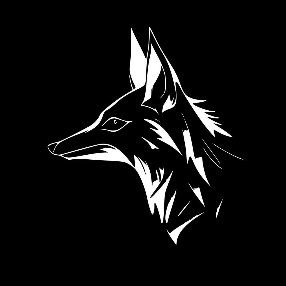 Fox Geometry, Black and White Vector illustration