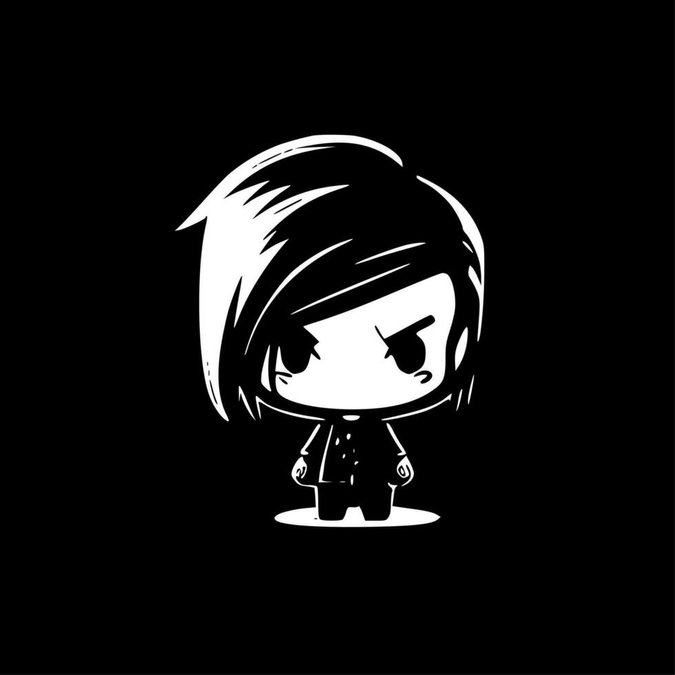 Chibi, Black and White Vector illustration