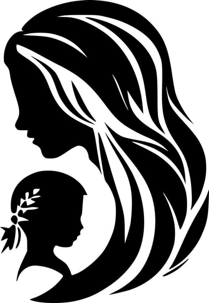 Mother, Minimalist and Simple Silhouette - Vector illustration