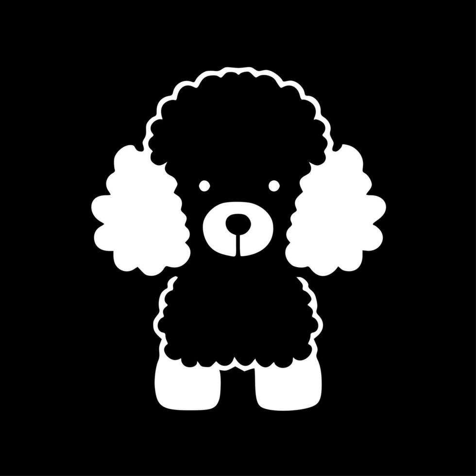 caniche, negro y blanco vector ilustración