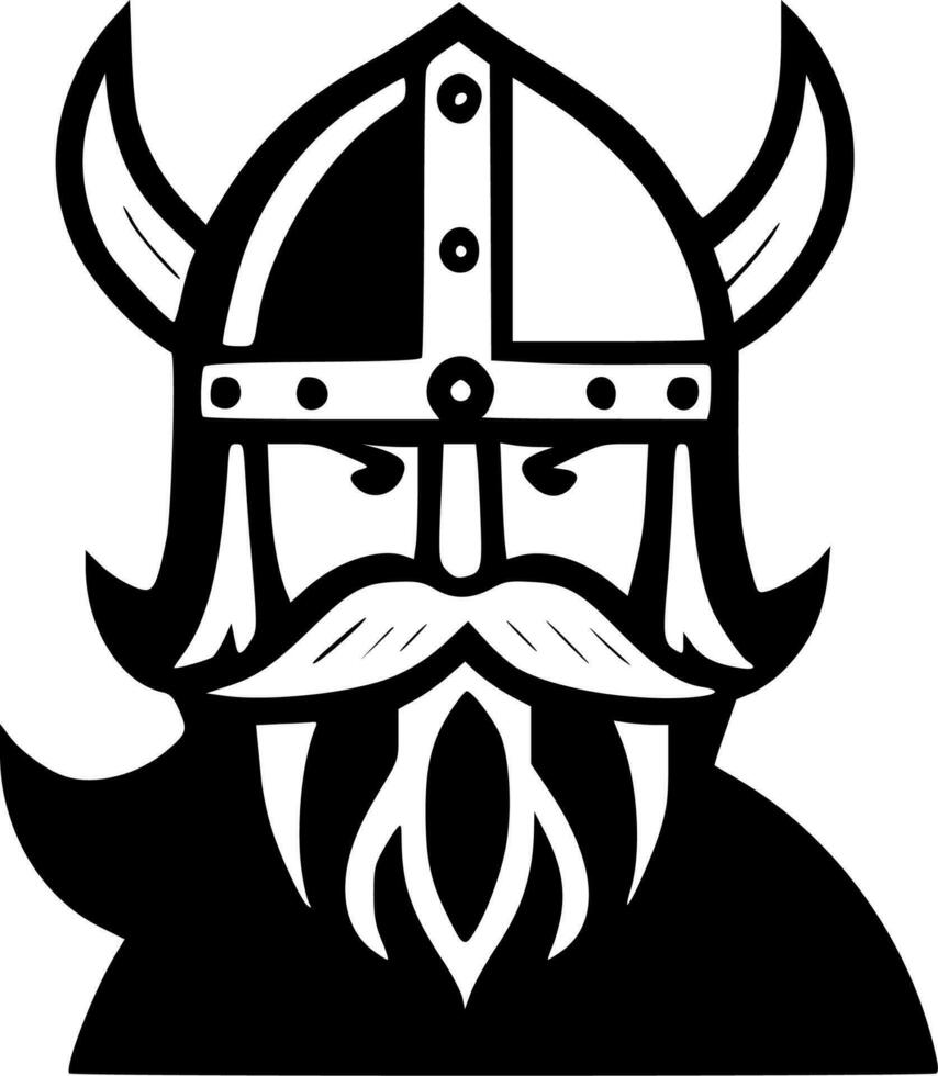 vikingo - negro y blanco aislado icono - vector ilustración