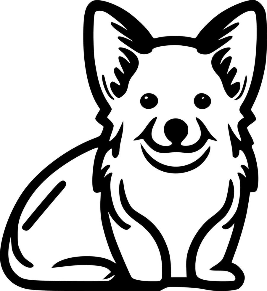 corgi, minimalista y sencillo silueta - vector ilustración