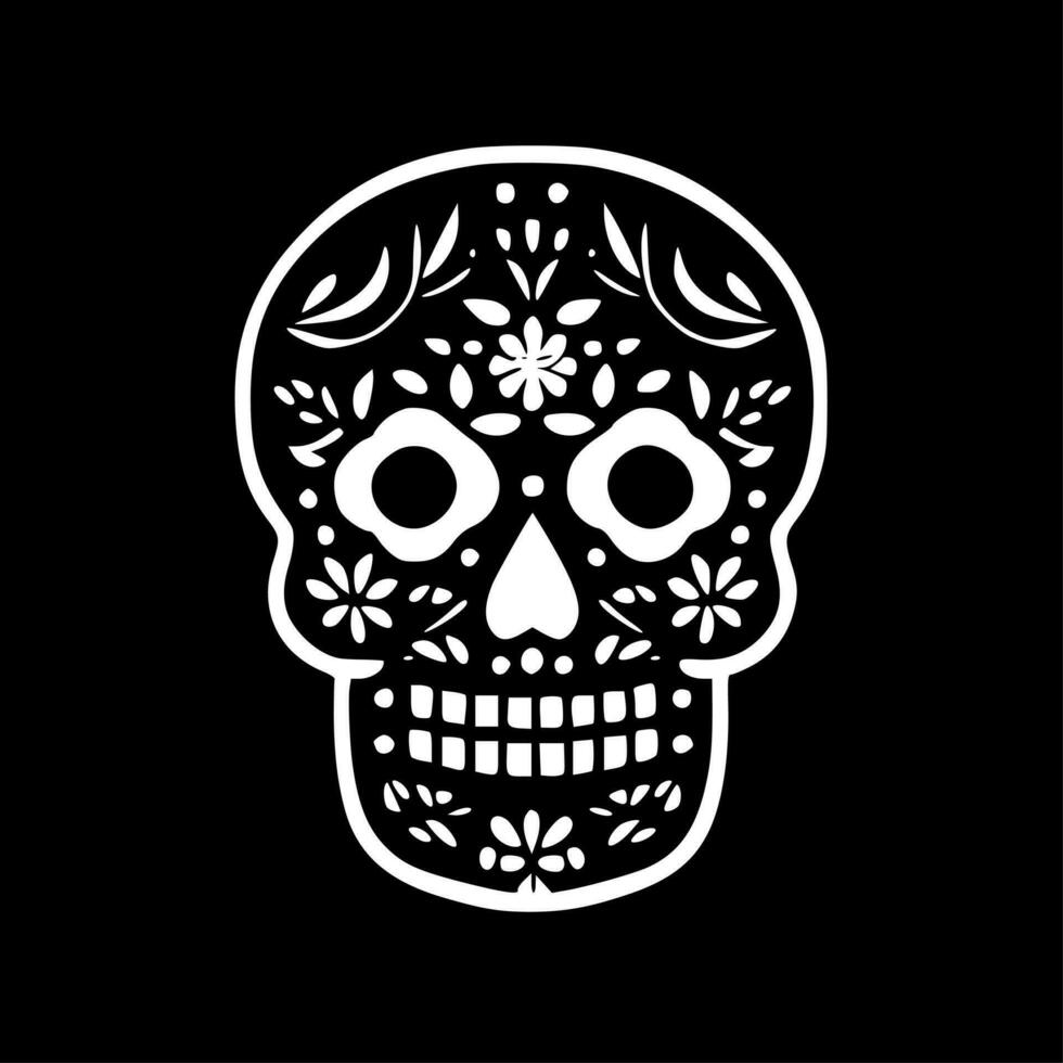 Sugar Skull, Minimalist and Simple Silhouette - Vector illustration