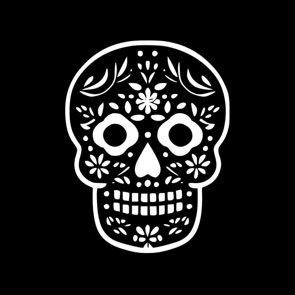 Sugar Skull, Minimalist and Simple Silhouette - Vector illustration