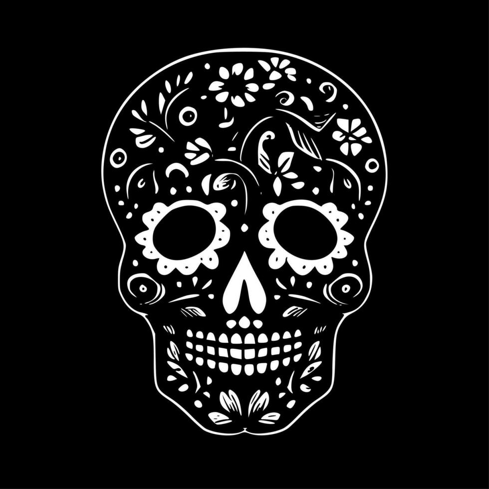 Sugar Skull - Minimalist and Flat Logo - Vector illustration