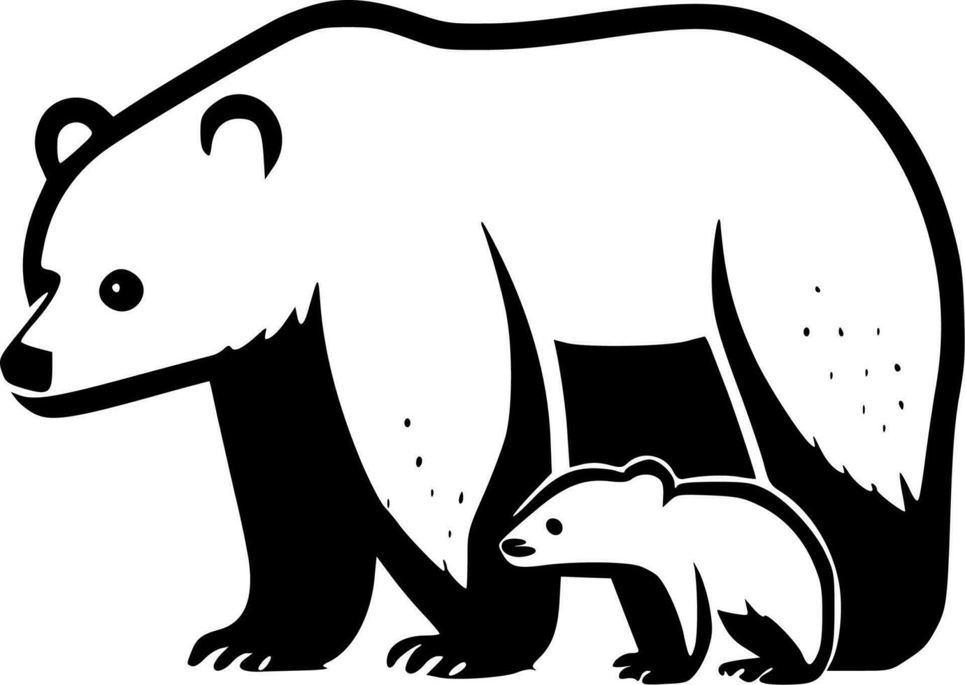 Mama Bear - Minimalist and Flat Logo - Vector illustration