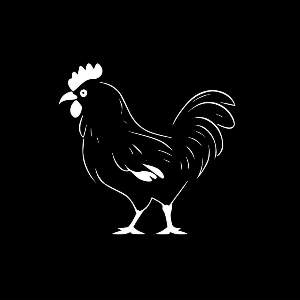 Chicken, Minimalist and Simple Silhouette - Vector illustration
