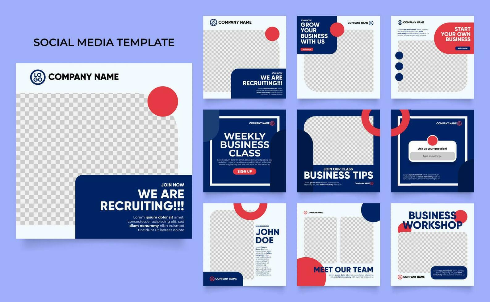 Social media template business agency for digital marketing and business sale promo vector