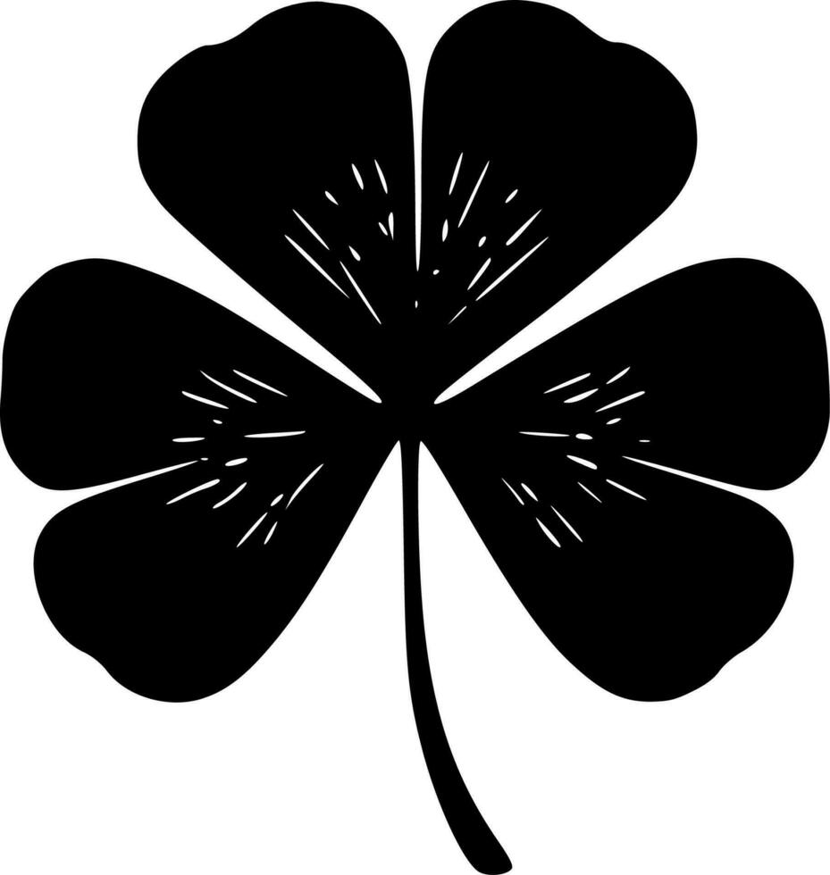 Clover, Black and White Vector illustration