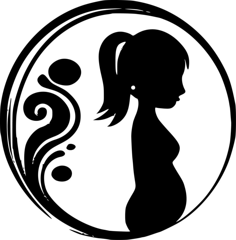 Pregnancy - Minimalist and Flat Logo - Vector illustration